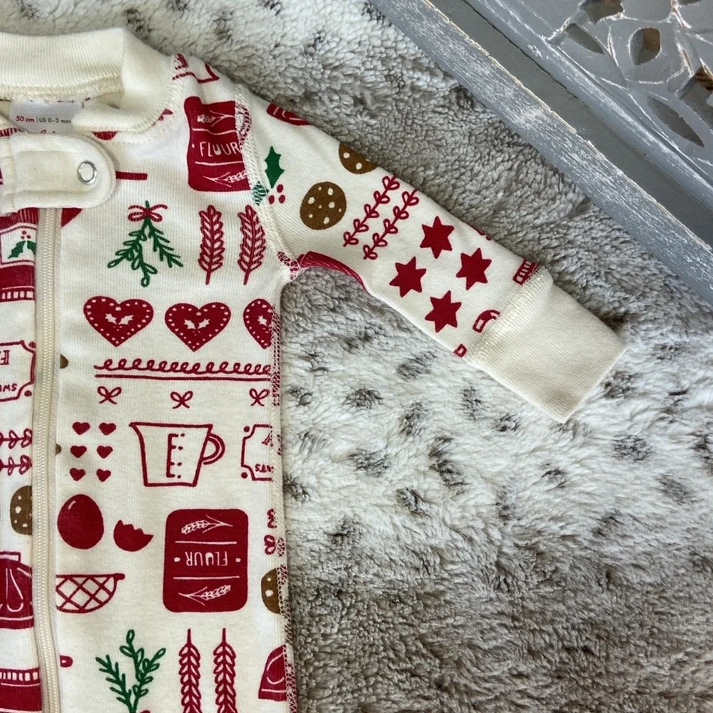 Hanna Andersson Christmas cookie bodysuit boys girls 0-3 months holiday party